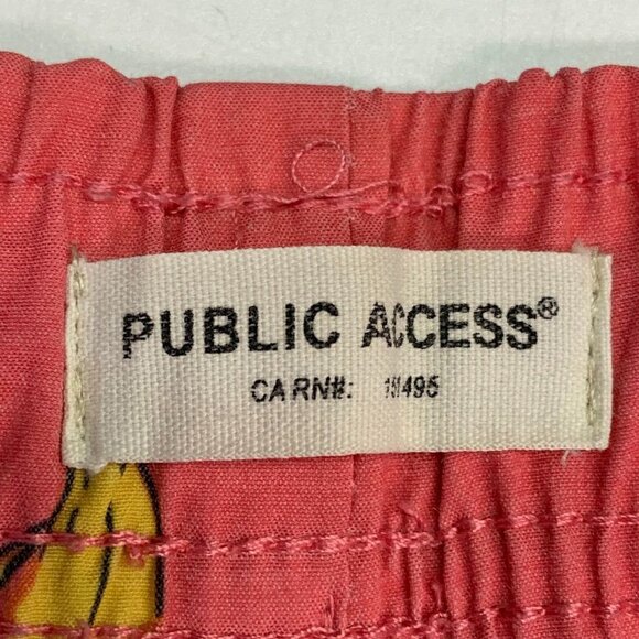 Public Access Men's Shark Banana Drawstring Elastic Waist Swim Trunks Size L - Picture 6 of 12